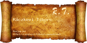 Ráczkevi Tiborc névjegykártya